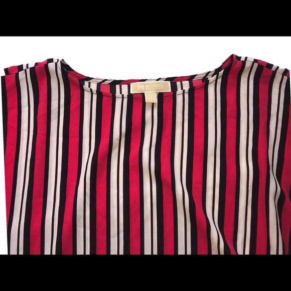 Michael KORS Women’s Pink Striped Oversized Blouse - Picture 3 of 9